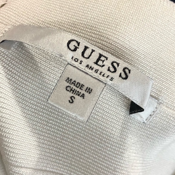 Guess White Mirage Zip Back Bandage Mini Skirt S - Picture 5 of 5